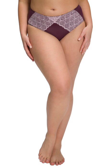 Kalhotky, dvoutónové mikrovlákno, krajka, vysoký pas