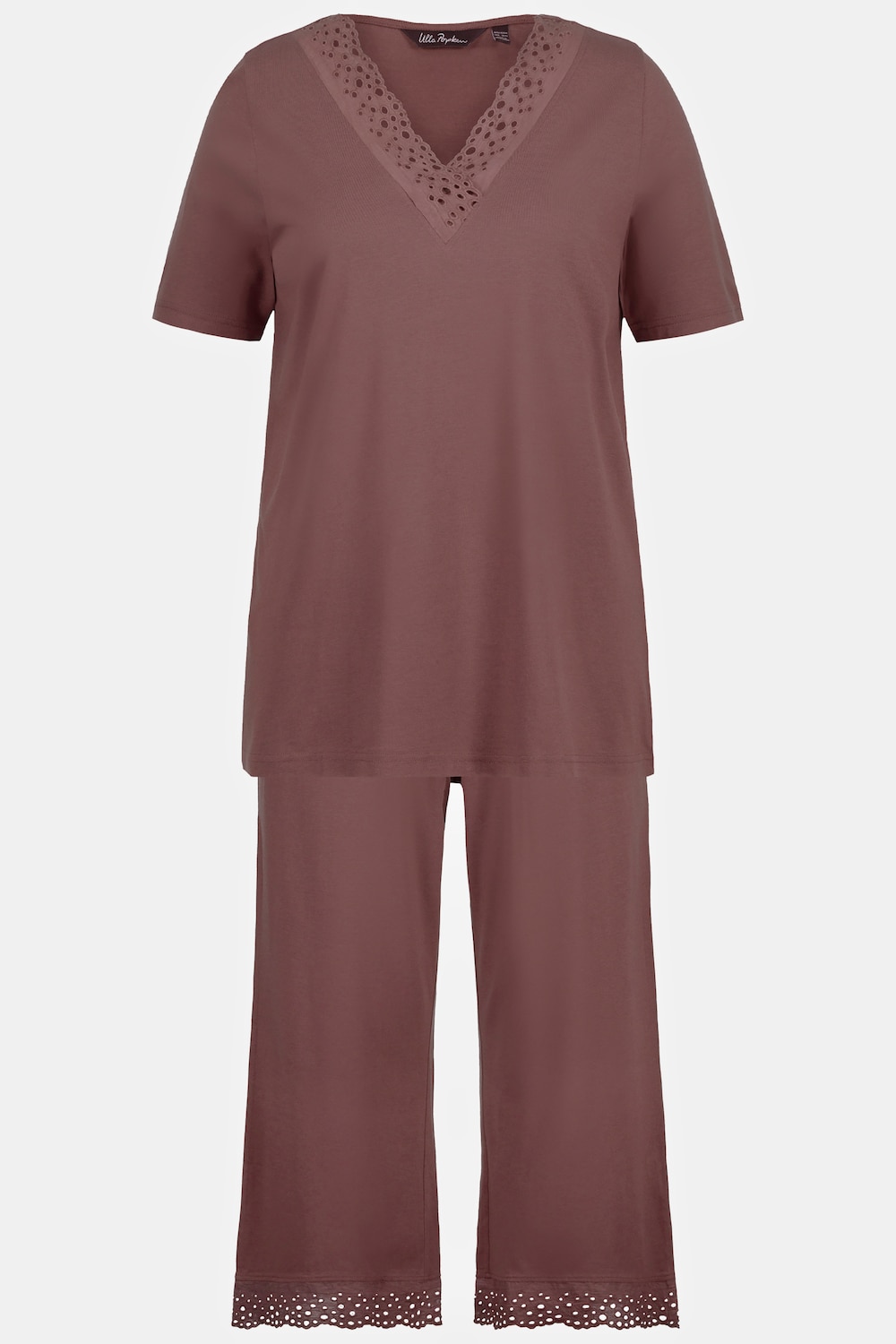 Stora storlekar Pyjamas, Dam, brun, storlek: 58/60, Syntetfibrer/Bomull, Ulla Popken
