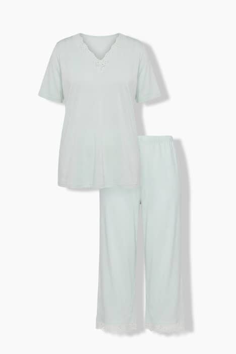 Pyjama, Lochstickerei, Halbarm, Modalmix