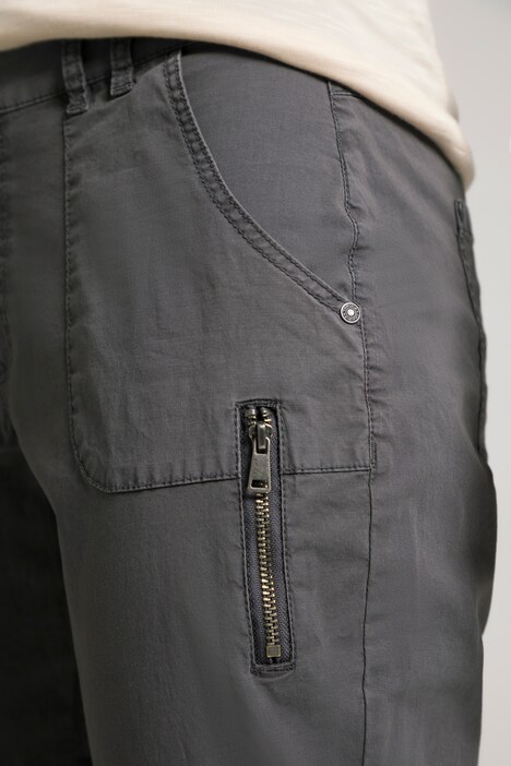 Caprihose Tina, 5-Pocket-Schnitt, Saumschlitze, Zipper