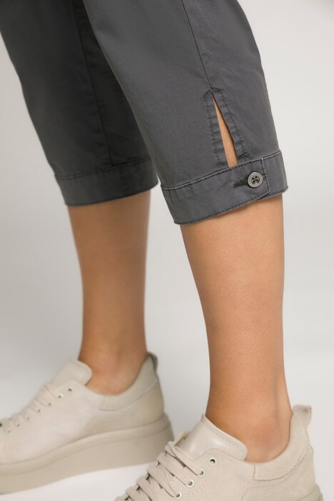 Caprihose Tina, 5-Pocket-Schnitt, Saumschlitze, Zipper