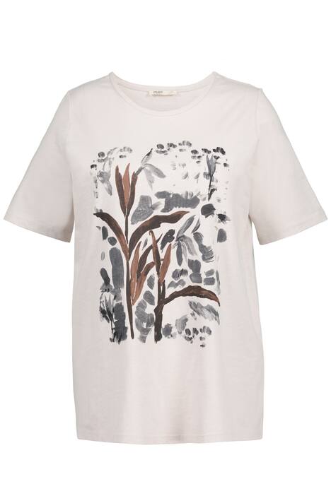 Tričko, přírodní motiv, A střih, kulatý výstřih, krátké rukávy