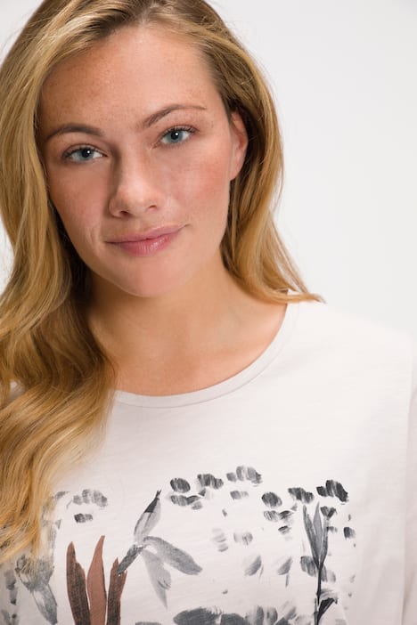 T-Shirt, Naturmotiv, A-Linie, Rundhals, Halbarm