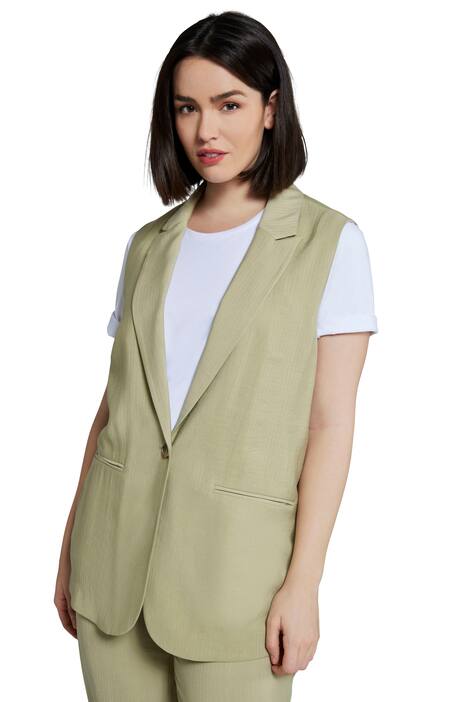 Vesta, pruhy, klopový límec, bez rukávů