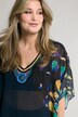 Butterfly Wings Placement Print Chiffon Cover-Up Caftan Tunic