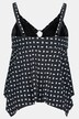 Tankini w graficzny wzór, usztywniane miseczki, przedłużony top