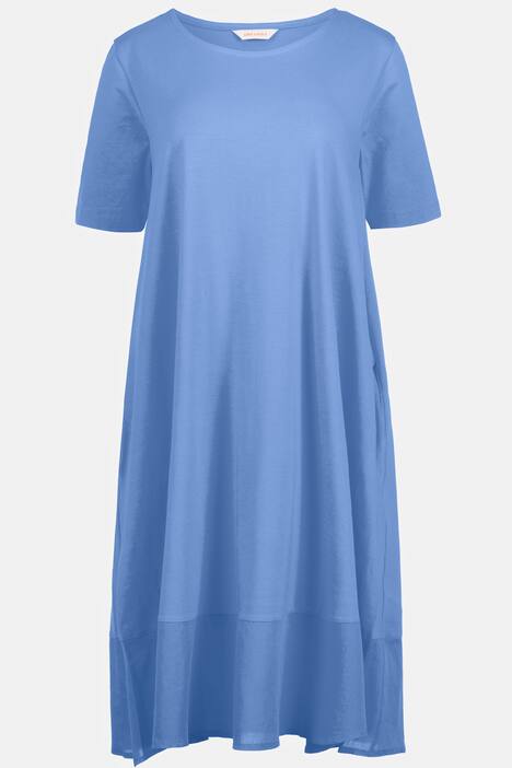 Kleid, A-Linie, Rundhalsausschnitt, Halbarm, Taschen