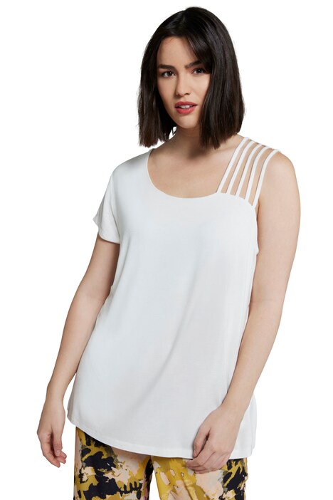 Tričko, Classic, asymetrický výstřih, hrníčkové rukávy