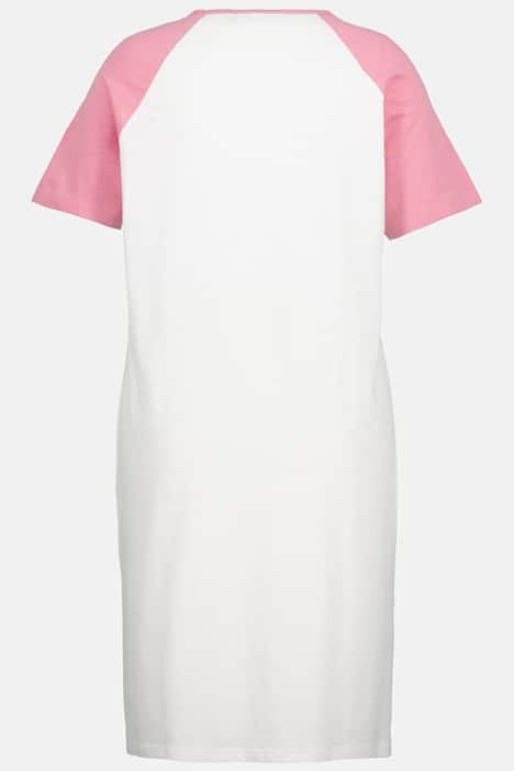 Koszule nocne, dwupak, kropki, okrągły dekolt, krótki rękaw