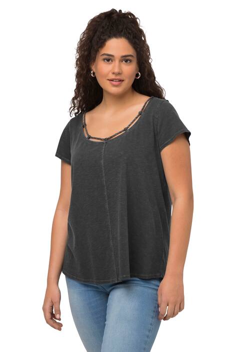 Tričko, šňůrka, A střih, kulatý výstřih, krátké rukávy