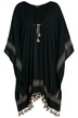 Kimono, ozdobné švy, cípový lem, výstřih do V, krátké rukávy