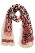 Šál, leopardí pačvork, pruhy, extra dlouhý