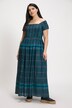 Ethnic Stripes Smocked Bodice Maxi Dress