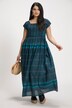 Ethnic Stripes Smocked Bodice Maxi Dress