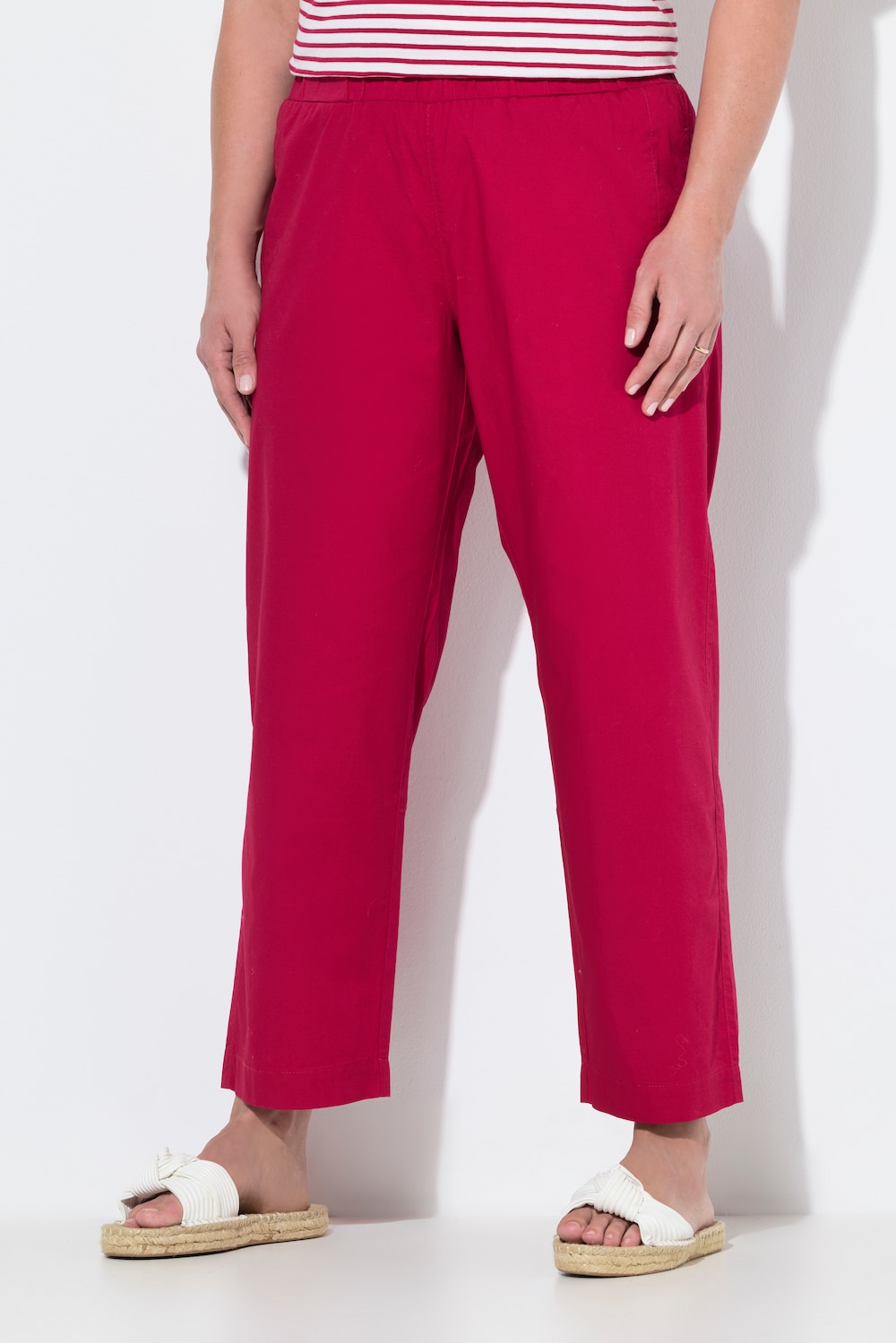 Große Größen 7/8-Chinohose Ruby, Damen, rot, Größe: 62, Baumwolle, Ulla Popken