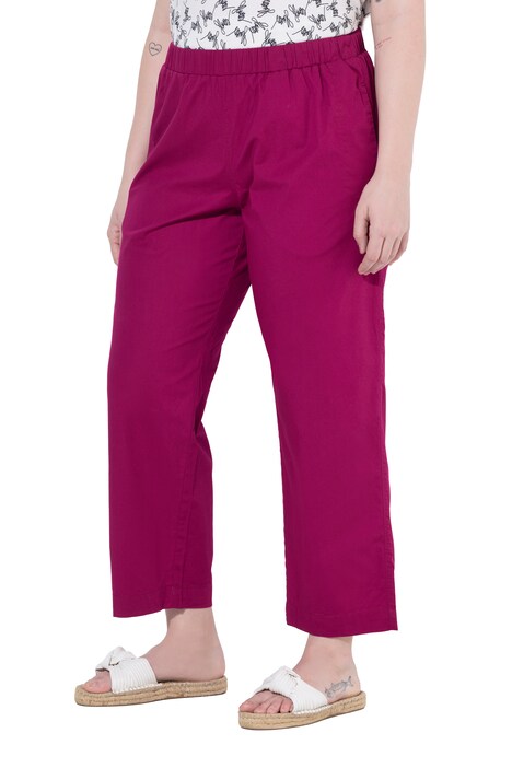 7/8 chino kalhoty Ruby, elastický pas, široké rovné nohavice