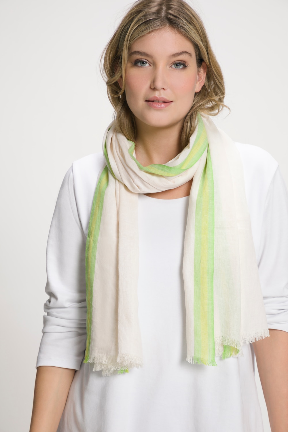 Grote Maten sjaal, Dames, groen, Maat: One Size, Katoen, Ulla Popken