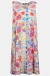 Graphic Floral Print V-Neck Swing Hem Tank Dress