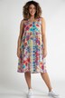Graphic Floral Print V-Neck Swing Hem Tank Dress