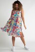 Graphic Floral Print V-Neck Swing Hem Tank Dress