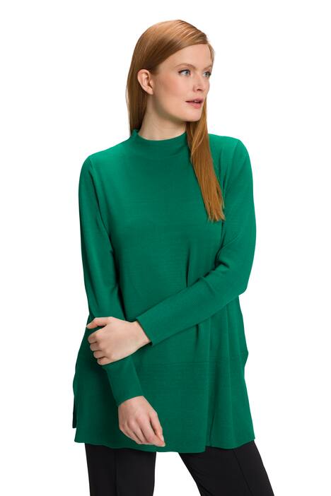 Dlouhý svetr, A střih, stojáček, dlouhé rukávy