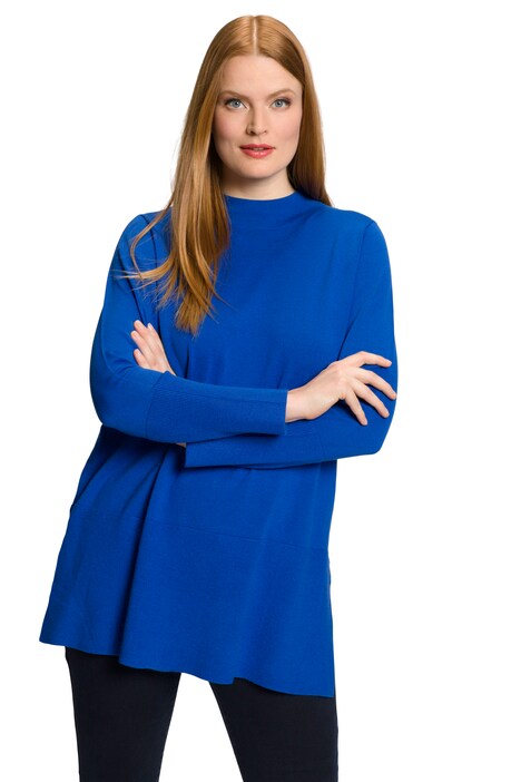 Dlouhý svetr, A střih, stojáček, dlouhé rukávy