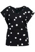 Tričko, puntíky, vycpávky na ramenou, výstřih do V, krátké rukávy