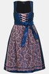 Fest-dirndl, blomster-jacquard, firkantet halsudskæring, ærmeløs