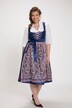 Fest-dirndl, blomster-jacquard, firkantet halsudskæring, ærmeløs