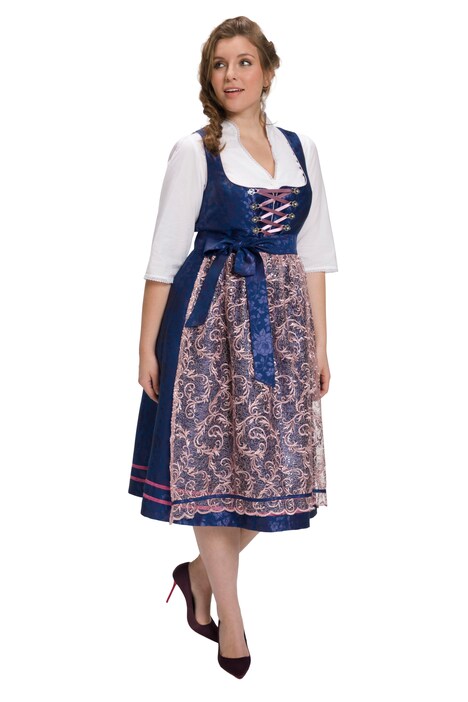 Sváteční dirndl, květovaný žakár, hranatý výstřih, bez rukávů