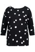 Tričko, puntíky, oversize, lodičkový výstřih, 3/4 rukávy