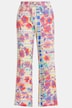 Hose Rose, weites, gerades Bein, Elastikbund, Leinenmix