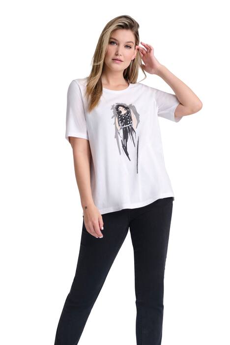 Tričko, motiv modelky, Classic, kulatý výstřih, krátké rukávy