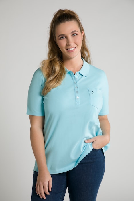 Chest Pocket Short Sleeve Stretch Cotton Polo Shirt