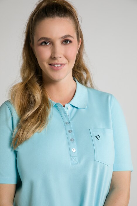 Chest Pocket Short Sleeve Stretch Cotton Polo Shirt | T-Shirts | Tops