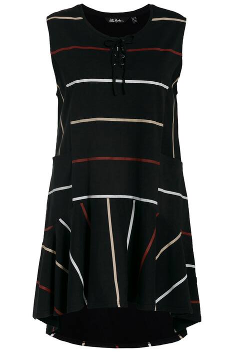 Dlouhý top, pruhy, A střih, kulatý výstřih, bez rukávů