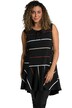 Dlouhý top, pruhy, A střih, kulatý výstřih, bez rukávů