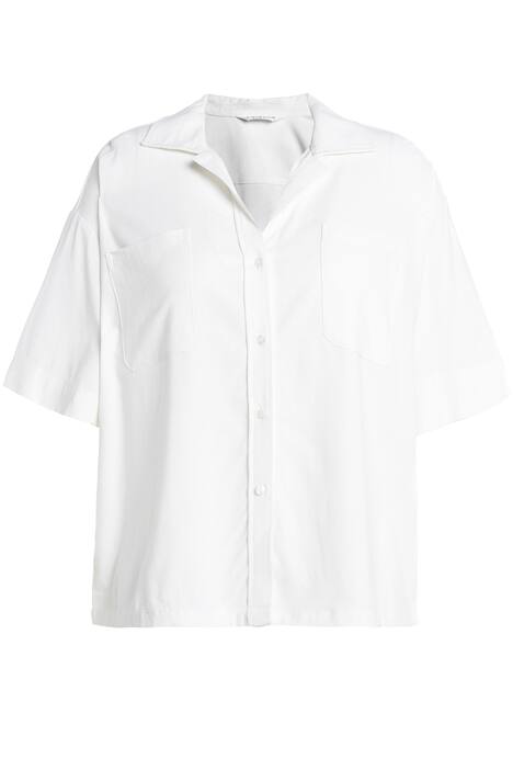 Halenka, oversize, lněná směs, klopový límec, krátké rukávy