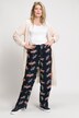 Dragonfly Print Elastic Waist Wide Leg Rose Fit Pants