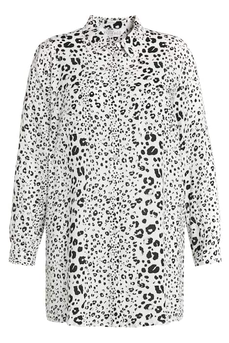 Košilová halenka, Boxy střih, leopardí, límeček, dlouhé rukávy