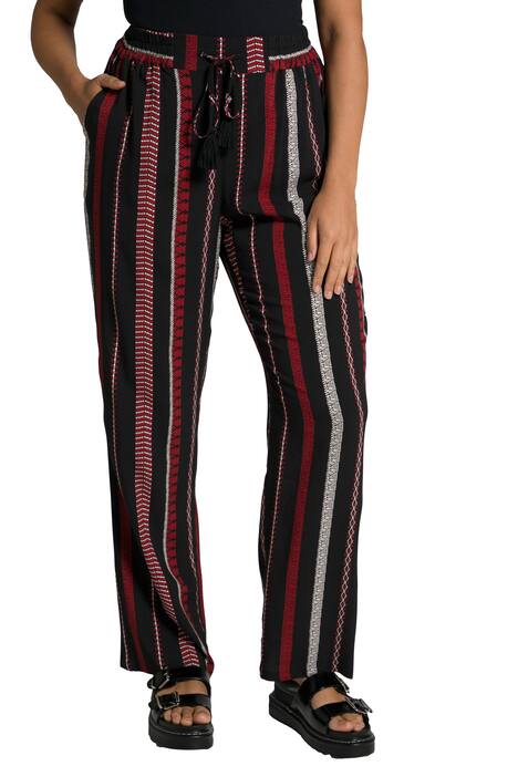 Kalhoty Rose, natahovací, pruhy, elastický pas, šňůrka