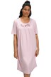 Noční košile, květovaná výšivka, kulatý výstřih, krátké rukávy