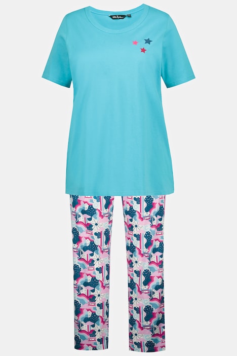 Music Print Cotton Knit Pajama Set, Pajamas