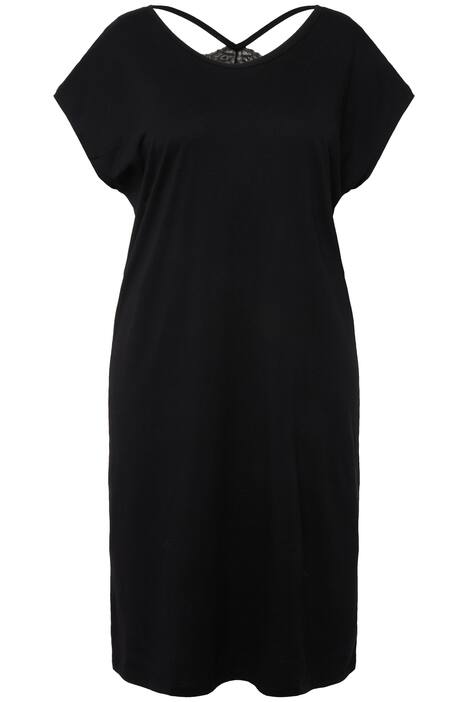 Noční košile, krajka, kulatý výstřih, krátké rukávy