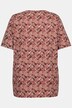 Paisley Print Pleat Front V-Neck A-line Fit Stretch Tee