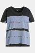 T-Shirt, Batikstreifen, Oversized, V-Ausschnitt, Halbarm