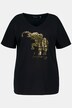 T-Shirt, Elefant, Oversized, V-Ausschnitt, Halbarm