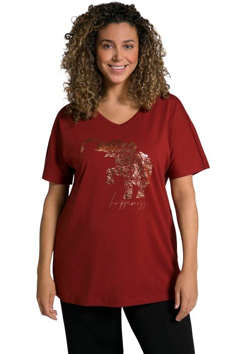 Tričko, slon, oversize, výstřih do V, krátké rukávy