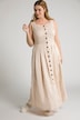 Vestido de lino, estilo bávaro, escote en forma de corazón, sin mangas