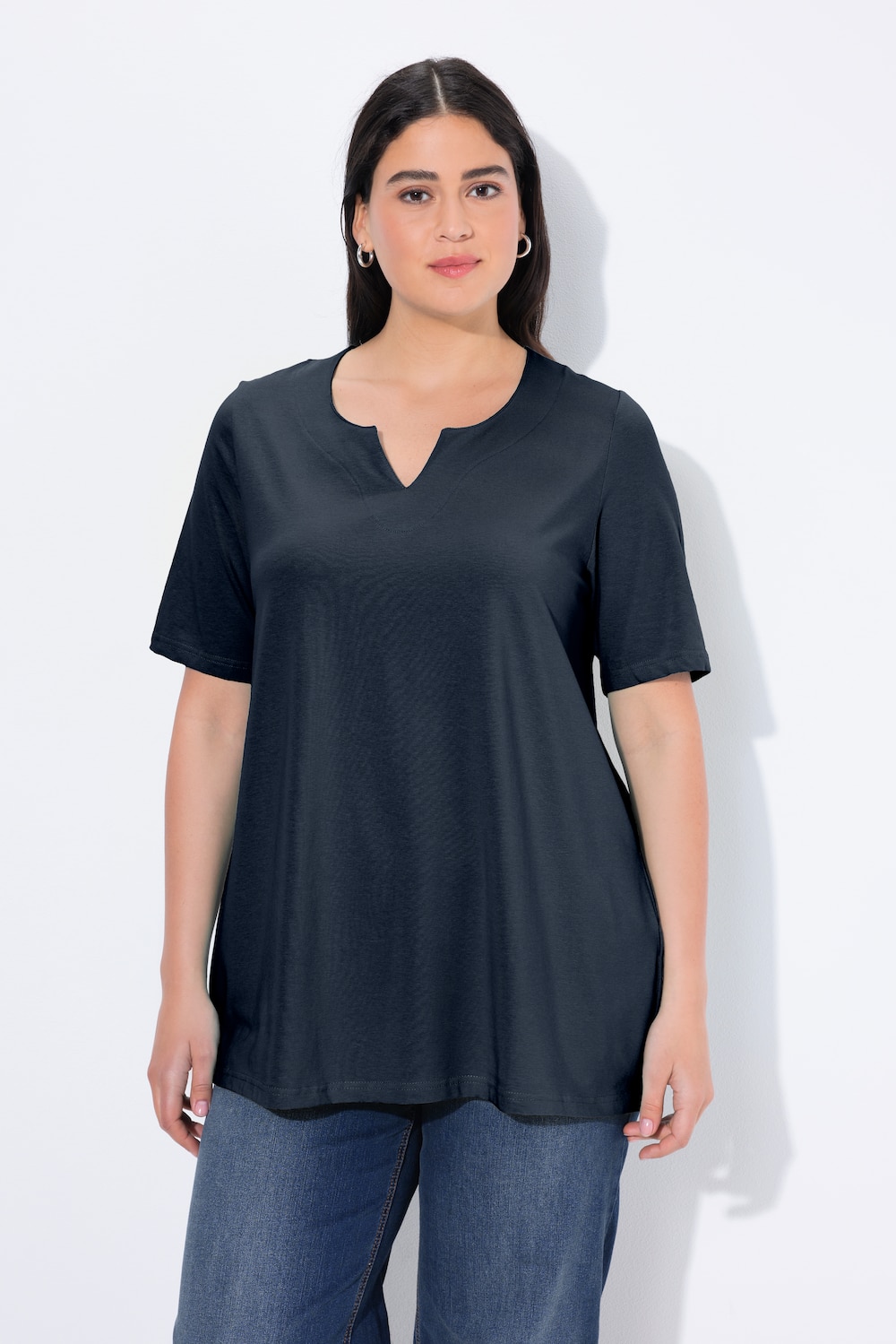 Große Größen T-Shirt, Damen, blau, Größe: 50/52, Baumwolle, Ulla Popken